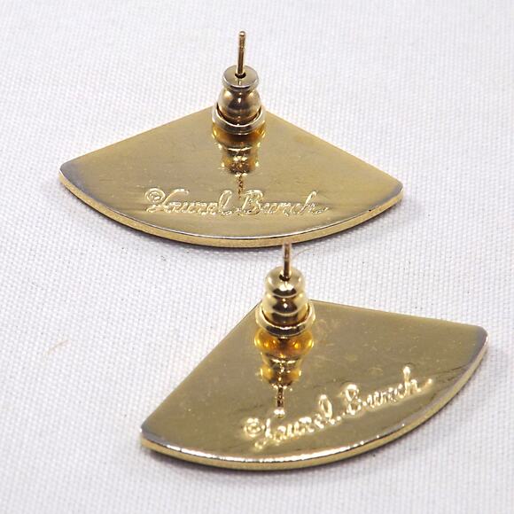 Vintage Laurel Burch Pink Flower Post Earrings, Pink & Gold Sunflowers - Picture 2 of 10